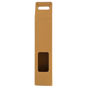 Caja Kraft para botella con ventana de 9.5 x 9.5 x 40 cm. 50 Pzs. - Imagen 4