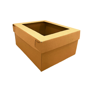 Caja kraft base - tapa con ventana cuadrada de 31 x 25 x 15 cm. 50 Pzs. - Imagen 4