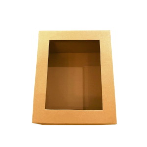 Caja kraft base - tapa con ventana cuadrada de 31 x 25 x 15 cm. 50 Pzs. - Imagen 3