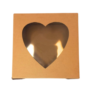 Caja cuadrada base-tapa con ventana de corazón de 20 x 20 x 7 cm. 50 Pzs. - Imagen 2