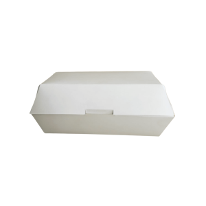 Empaque caple blanco para doble hamburguesa de 20 x 10 x 10 cm. 50 Pzs.