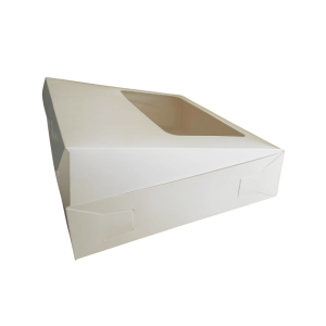 Caja caple blanco para cheesecake con ventana de 34 x 34 x 8.5 cm. 50 Pzs. - Imagen 3
