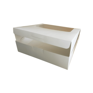 Caja caple blanco para cheesecake con ventana de 34 x 34 x 8.5 cm. 50 Pzs. - Imagen 4