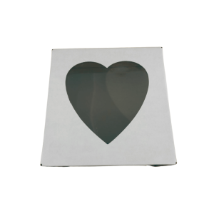 Caja blanca base-tapa con ventana de corazón de 20 x 20 x 7 cm. 50 Pzs. - Imagen 4