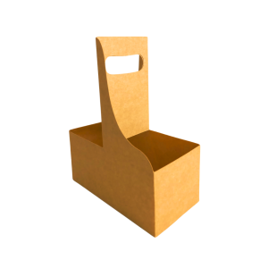 Porta café para 2 vasos kraft de 20 x 20 x 7 cm. 50 Pzs.