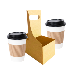 Porta café para 2 vasos kraft de 20 x 20 x 7 cm. 50 Pzs. - Imagen 4