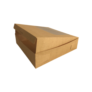Caja caple kraft para cheesecake con ventana de 34 x 34 x 8.5 cm. 50 Pzs. - Imagen 3