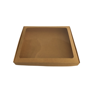 Caja galletera kraft con ventana de 30 x 25 x 3 cm. 50 Pzs. - Imagen 3