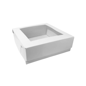 Caja caple blanco base - tapa con ventana cuadrada de 20 x 20 x 7 cm. 50 Pzs. - Imagen 2