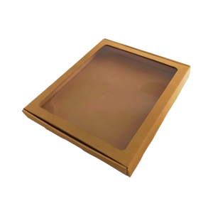 Caja galletera kraft con ventana de 30 x 25 x 3 cm. 50 Pzs. - Imagen 3