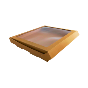 Caja galletera kraft con ventana de 30 x 25 x 3 cm. 50 Pzs. - Imagen 2