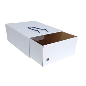Caja cajonera para zapatos blanca con cordón de 32 x 25 x 12 cm. 50 Pzs. - Imagen 3