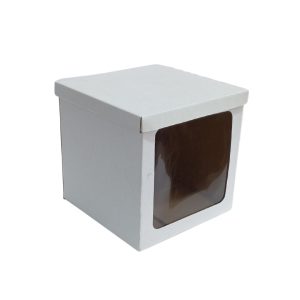 Caja de regalo blanca base – tapa con ventana cuadrada de 25 x 25 x 25 cm. 50 Pzs. - Imagen 2