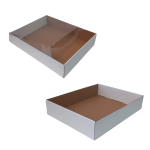 Charola blanca Jumbo Alta de 50 x 40 x 10 cm. 50 Pzs.